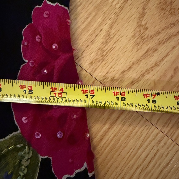 VTG Y2K Eva Blue Beaded Dress W/ Scarf Sz 10 Spaghetti Strap Flowy Formal Fairy - Picture 8 of 9